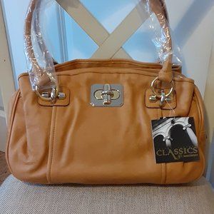 Glove Leather Medium Satchel w/Turn Lock Hardware